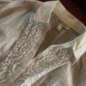 Beautiful sheer tuxedo style blouse